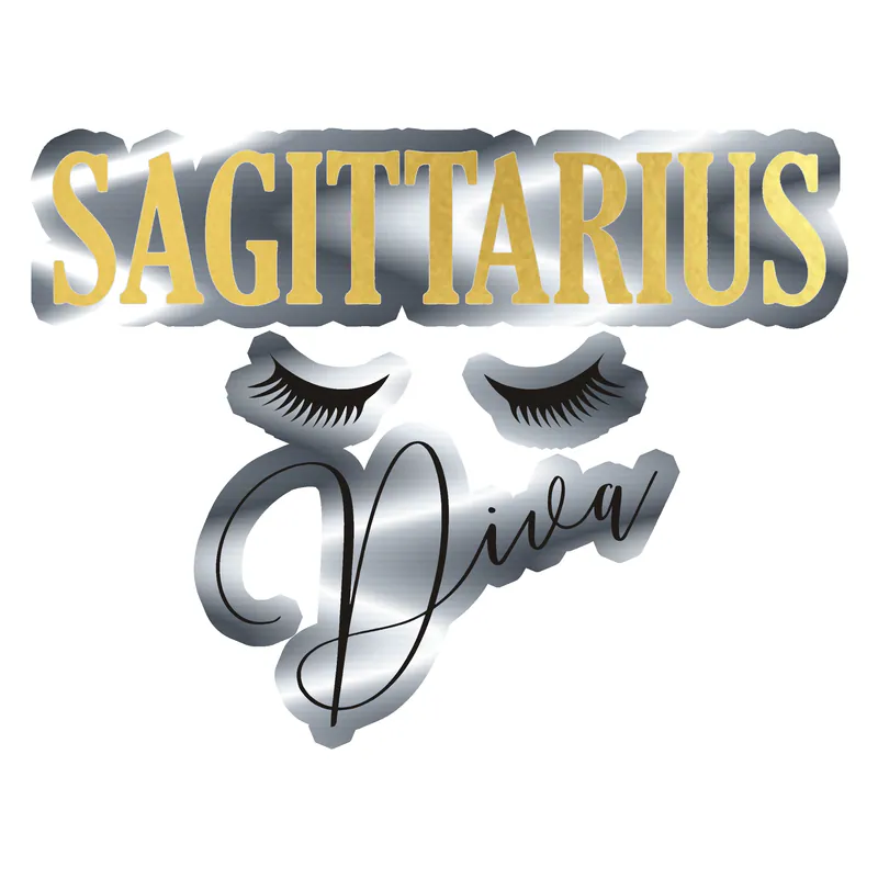 Sagittarius Diva - Silver Chrome Vinyl Decal - Custom Size
