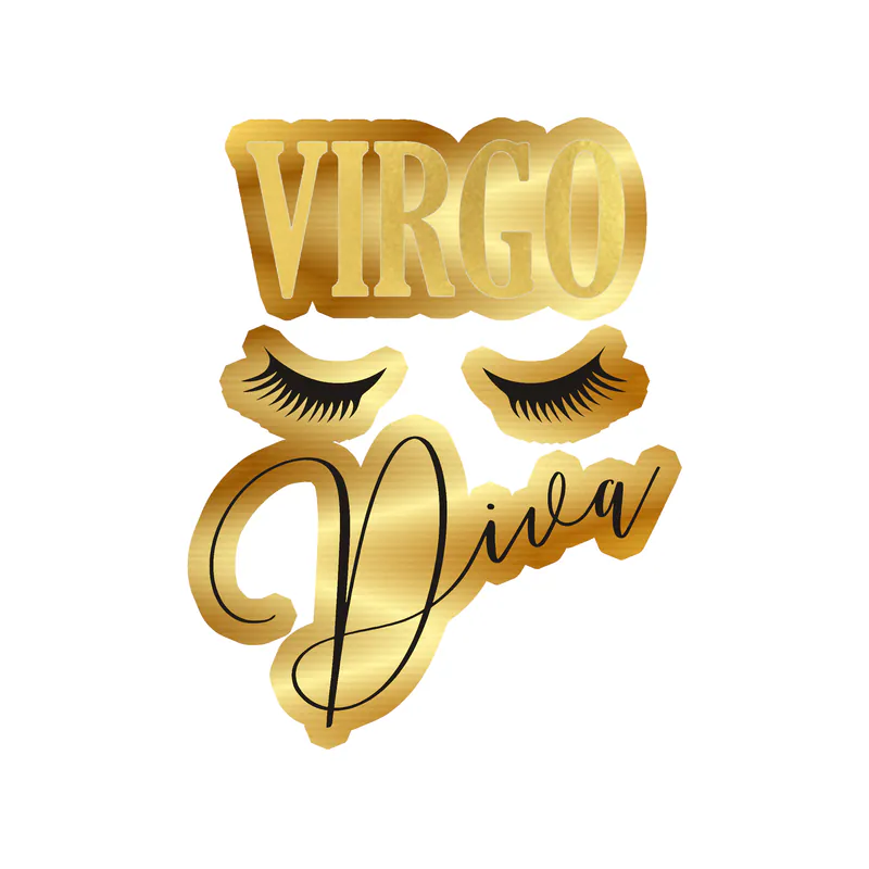 Virgo Diva - Gold Chrome Vinyl Decal - Custom Size