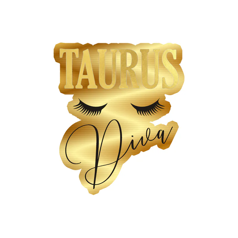 Taurus Diva - Gold Chrome Vinyl Decal - Custom Size