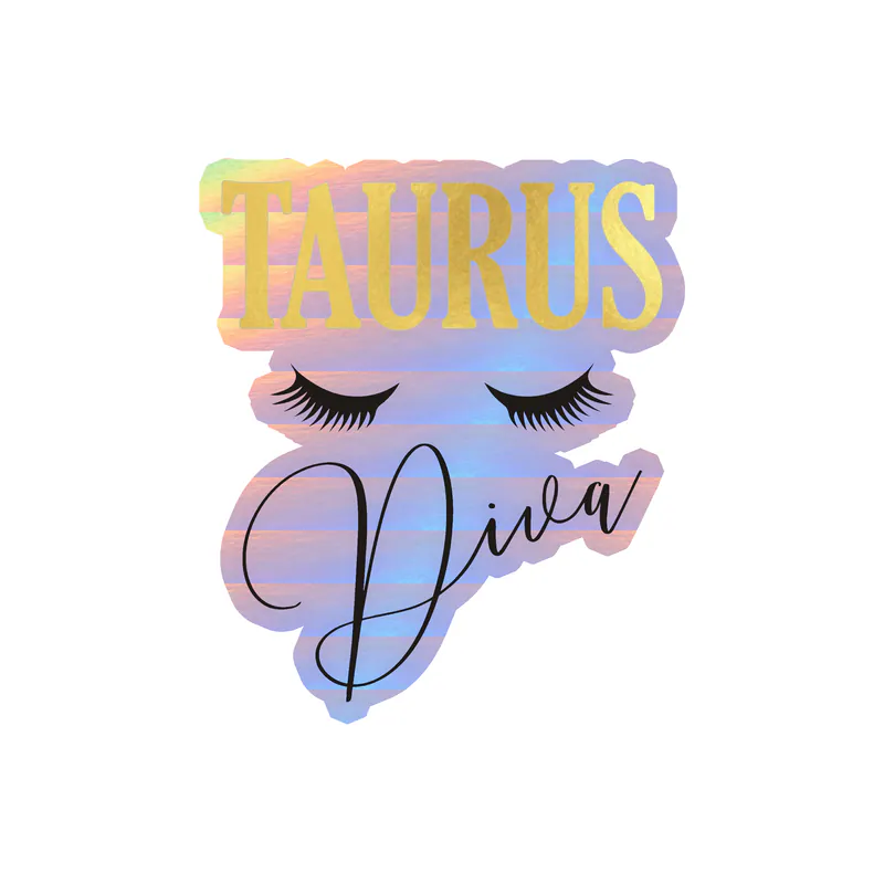 Taurus Diva - Holographic Vinyl Decal - Custom Size