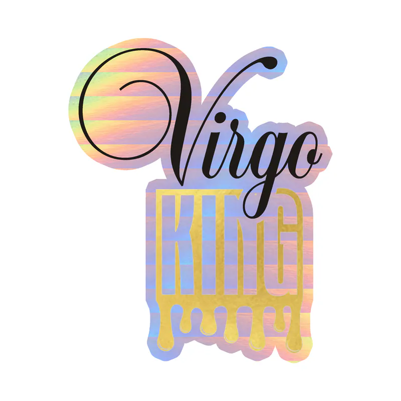 Virgo King - Holographic Vinyl Decal - Custom Size