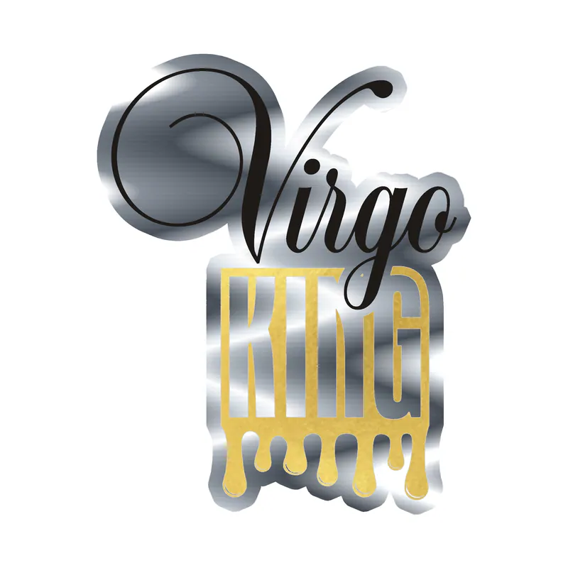 Virgo King - Silver Chrome Vinyl Decal - Custom Size