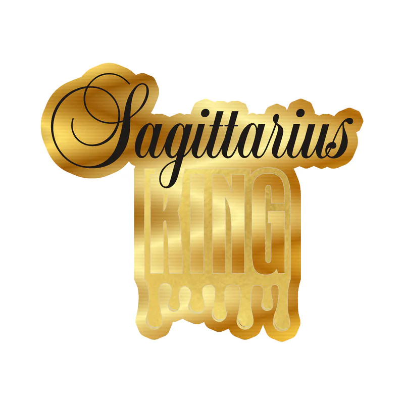 Sagittarius King - Gold Chrome Vinyl Decal - Custom Size