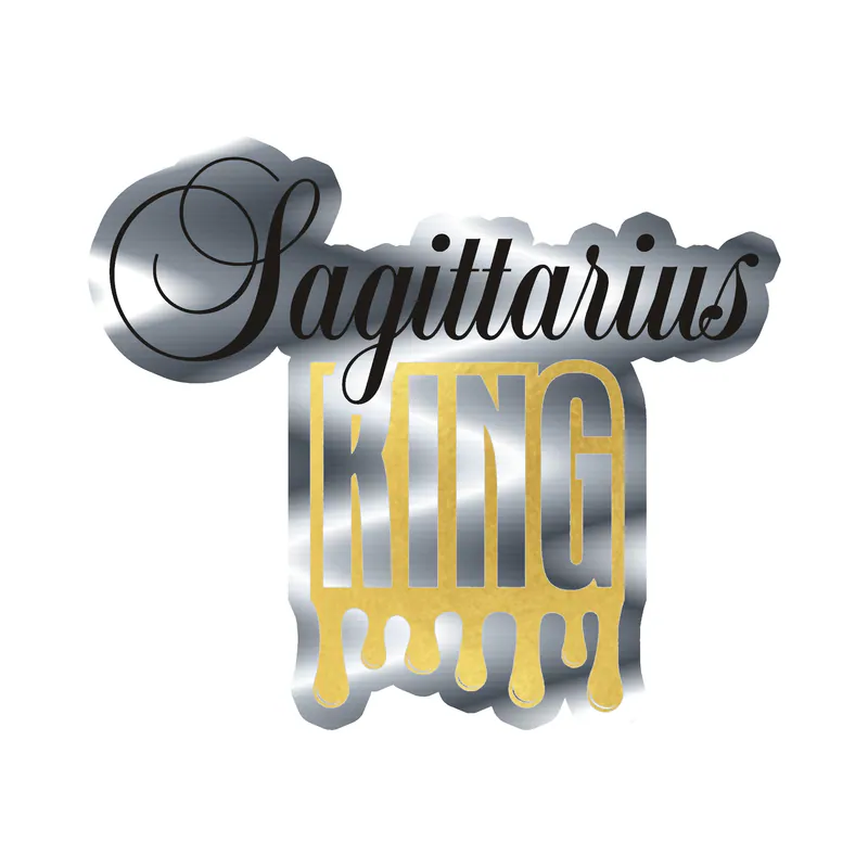 Sagittarius King - Silver Chrome Vinyl Decal - Custom Size