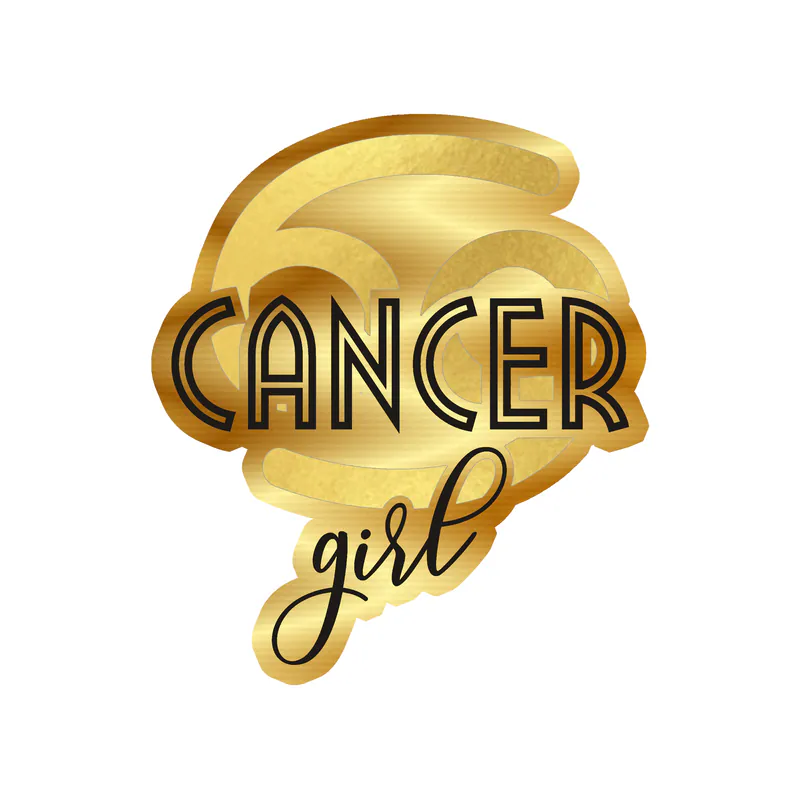 Cancer Girl- Gold Chrome Vinyl Decal - Custom Size