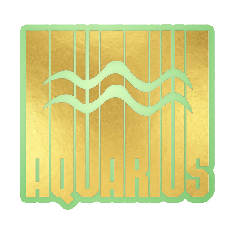 Gold Aquarius - Glow in the Dark Vinyl Decal - Custom Size