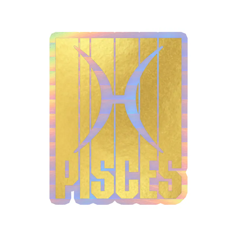 Gold Pisces - Holographic Vinyl Decal - Custom Size