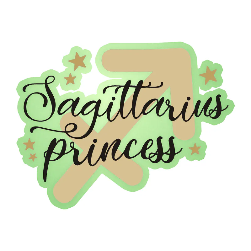 Sagittarius Princess - Glow in the Dark Vinyl Decal - Custom Size