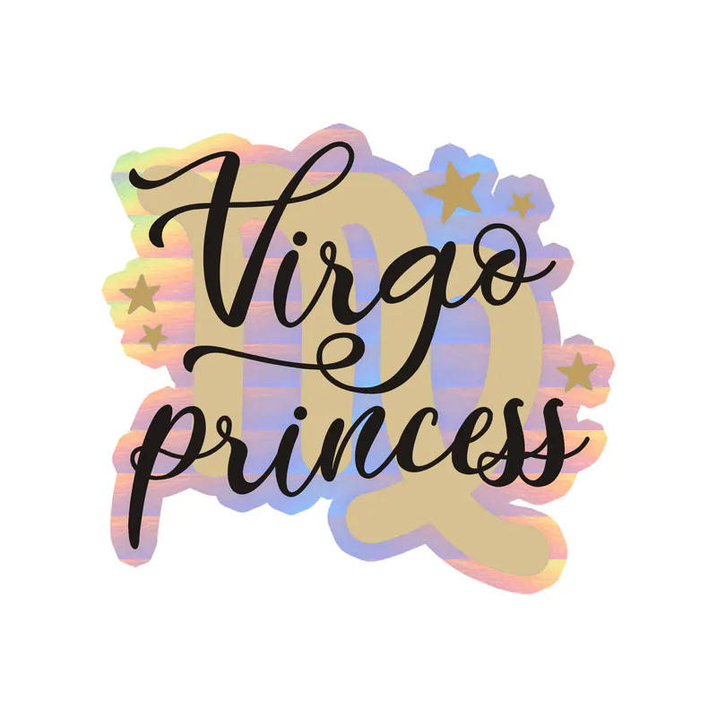 Virgo Princess - Holographic Vinyl Decal - Custom Size