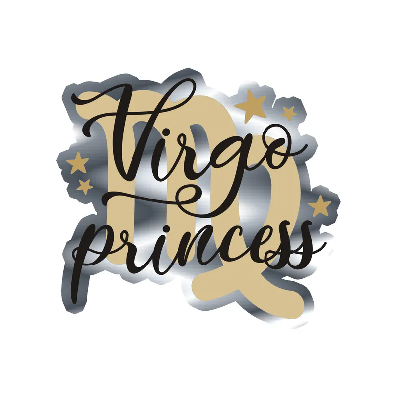Virgo Princess - Silver Chrome Vinyl Decal - Custom Size