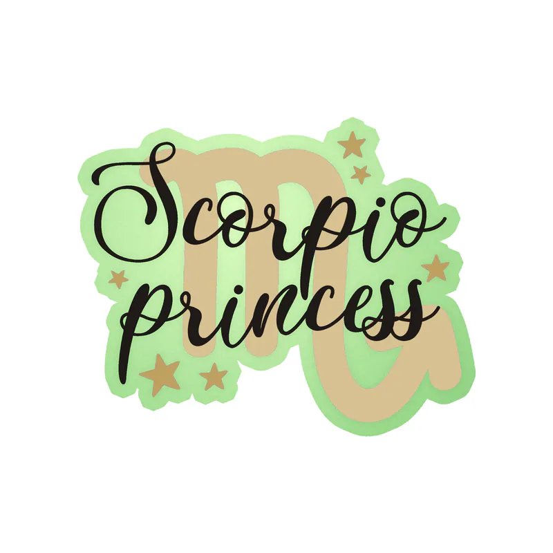 Scorpio Princess - Glow in the Dark Vinyl Decal - Custom Size