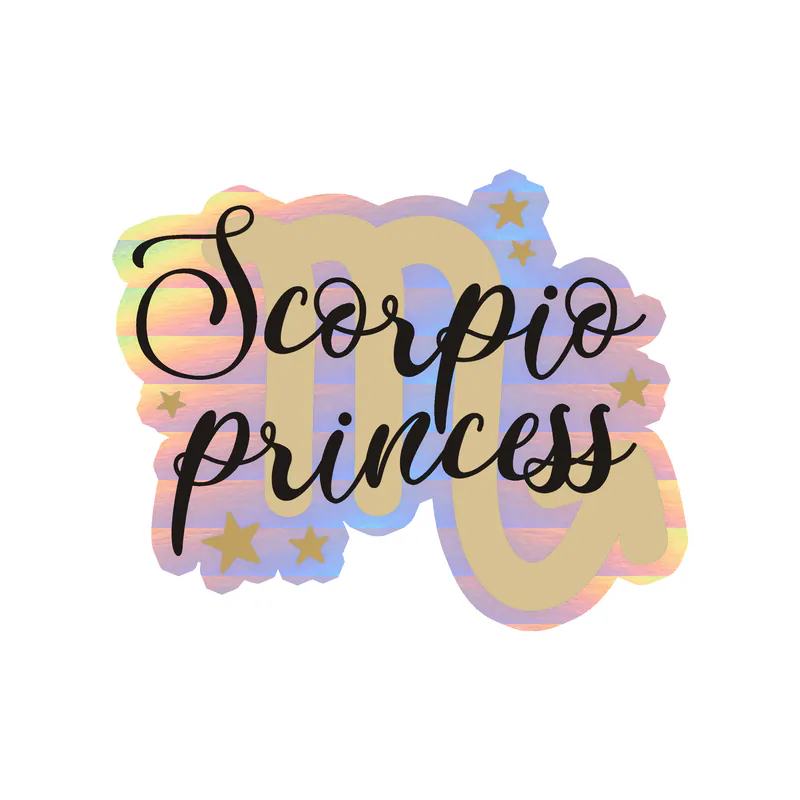 Scorpio Princess - Holographic Vinyl Decal - Custom Size