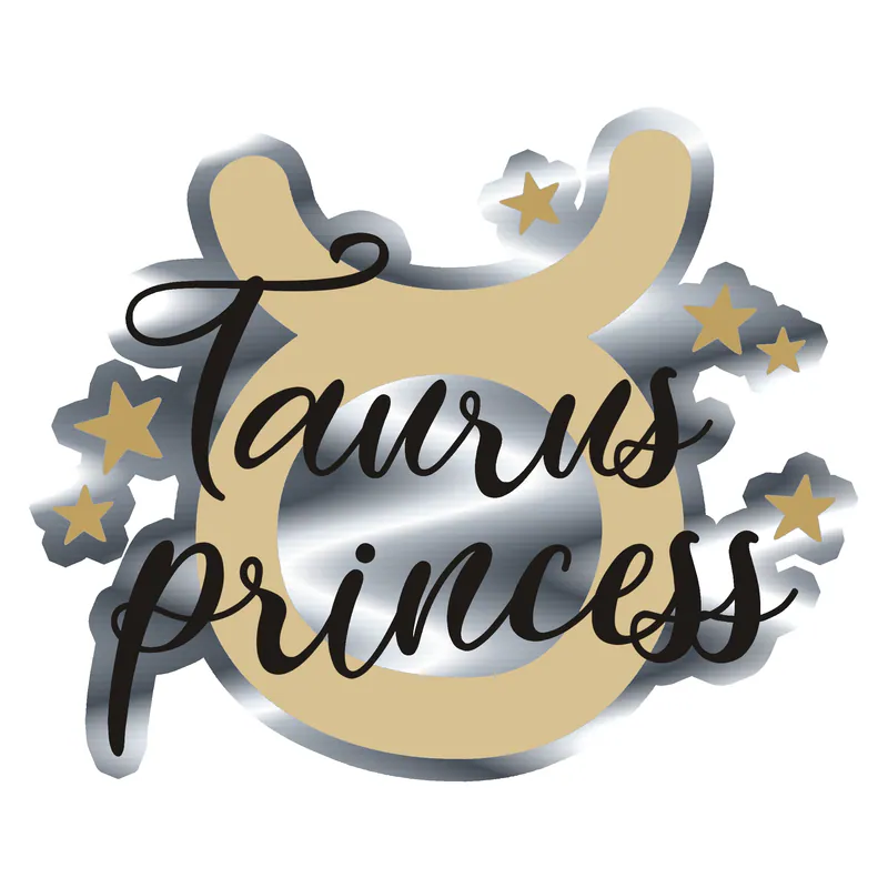 Taurus Princess - Silver Chrome Vinyl Decal - Custom Size