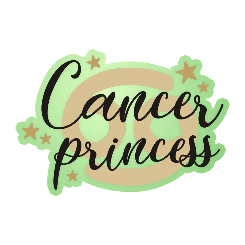 Cancer Princess - Glow in the Dark Vinyl Decal - Custom Size