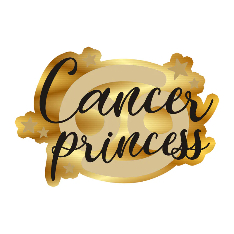 Cancer Princess - Gold Chrome Vinyl Decal - Custom Size