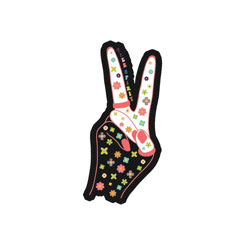 Peace Carbon Fiber Vinyl Decal - Custom Size