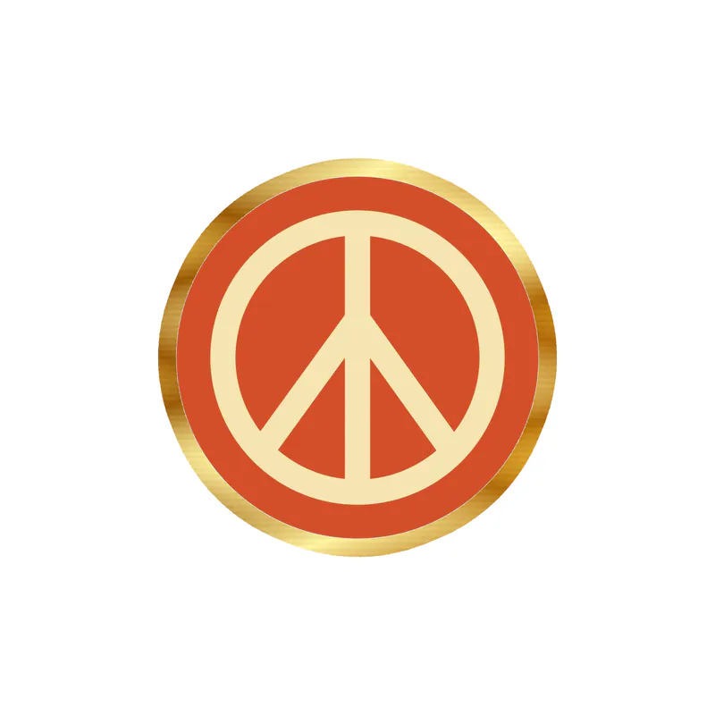 Peace Gold Chrome Vinyl Decal - Custom Size