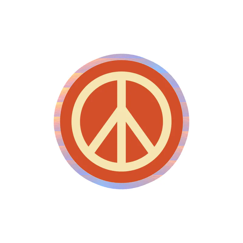 Peace Holographic Vinyl Decal - Custom Size