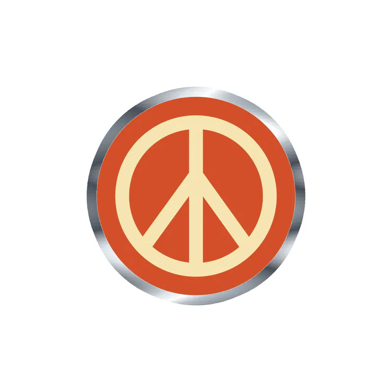 Peace Silver Chrome Vinyl Decal - Custom Size