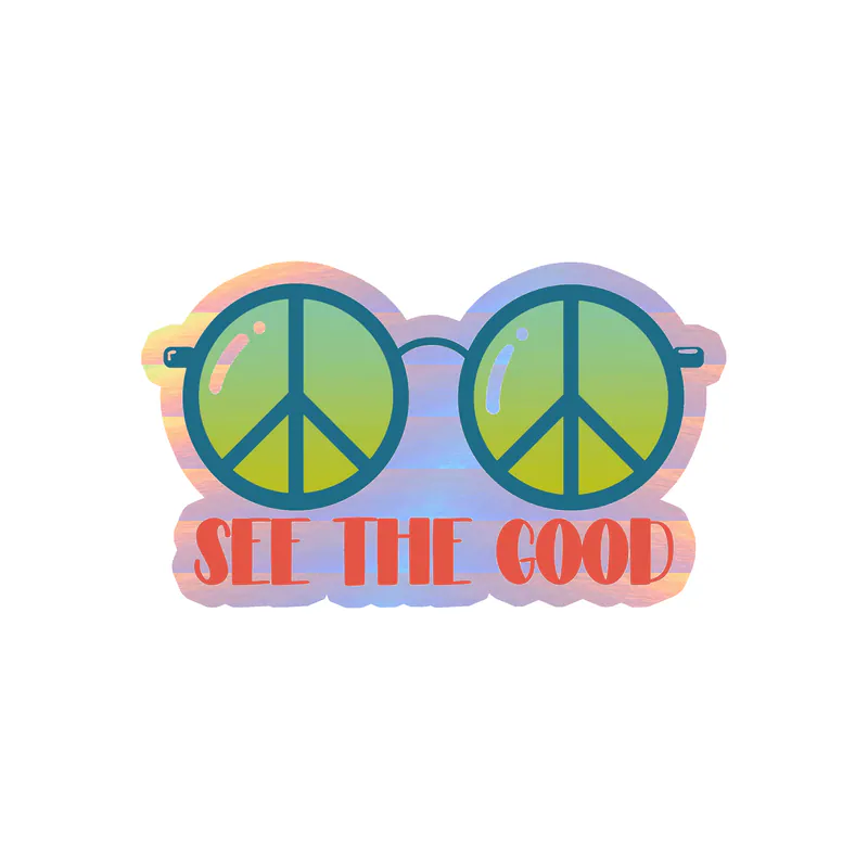 Peace Holographic Vinyl Decal - Custom Size