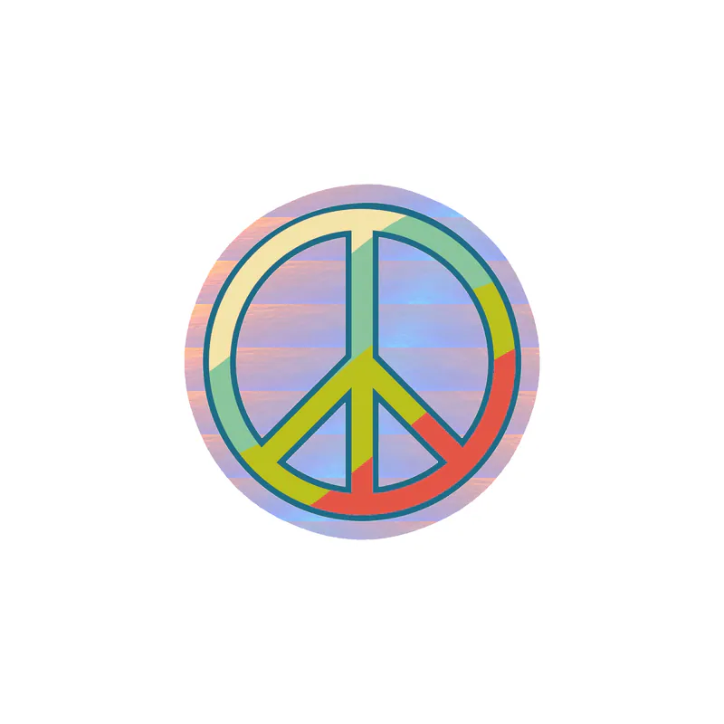 Peace Holographic Vinyl Decal - Custom Size