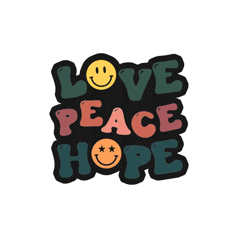 Love Peace Hope Carbon Fiber Vinyl Decal - Custom Size