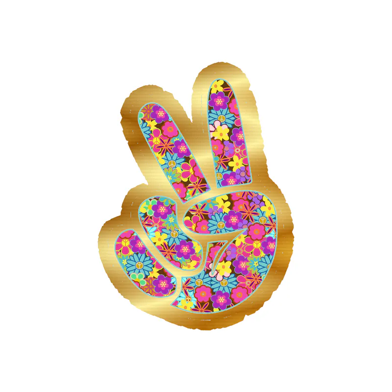 Peace Gold Chrome Vinyl Decal - Custom Size