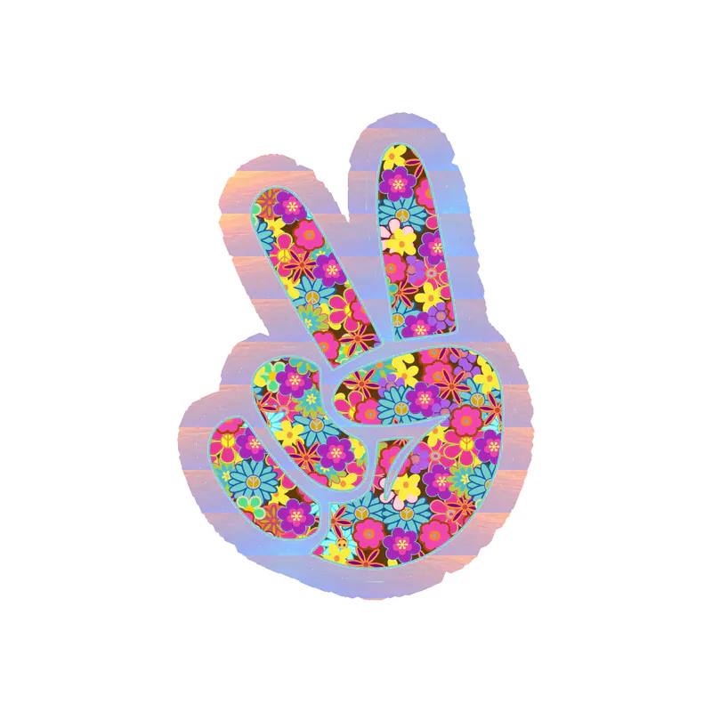 Peace Holographic Vinyl Decal - Custom Size
