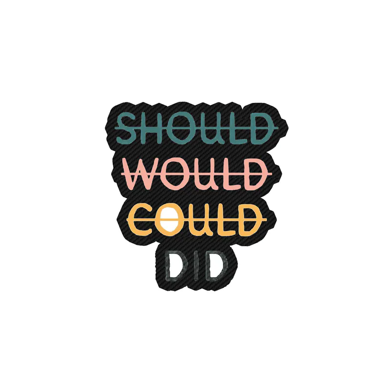Should Would Could Did Carbon Fiber Vinyl Decal - Custom Size
