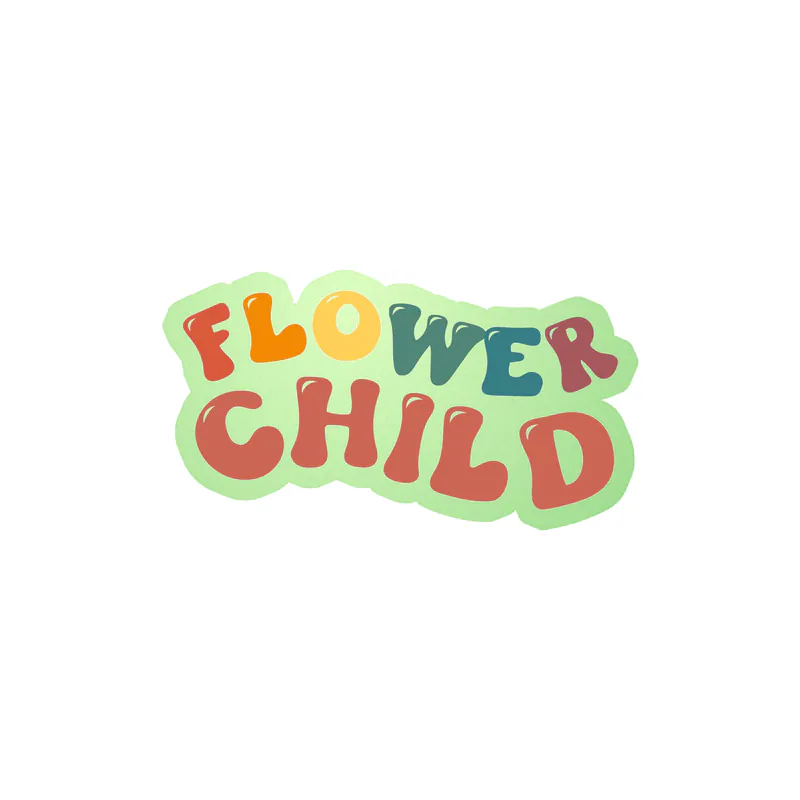 Flower Child Glow in the Dark Vinyl Decal - Custom Size