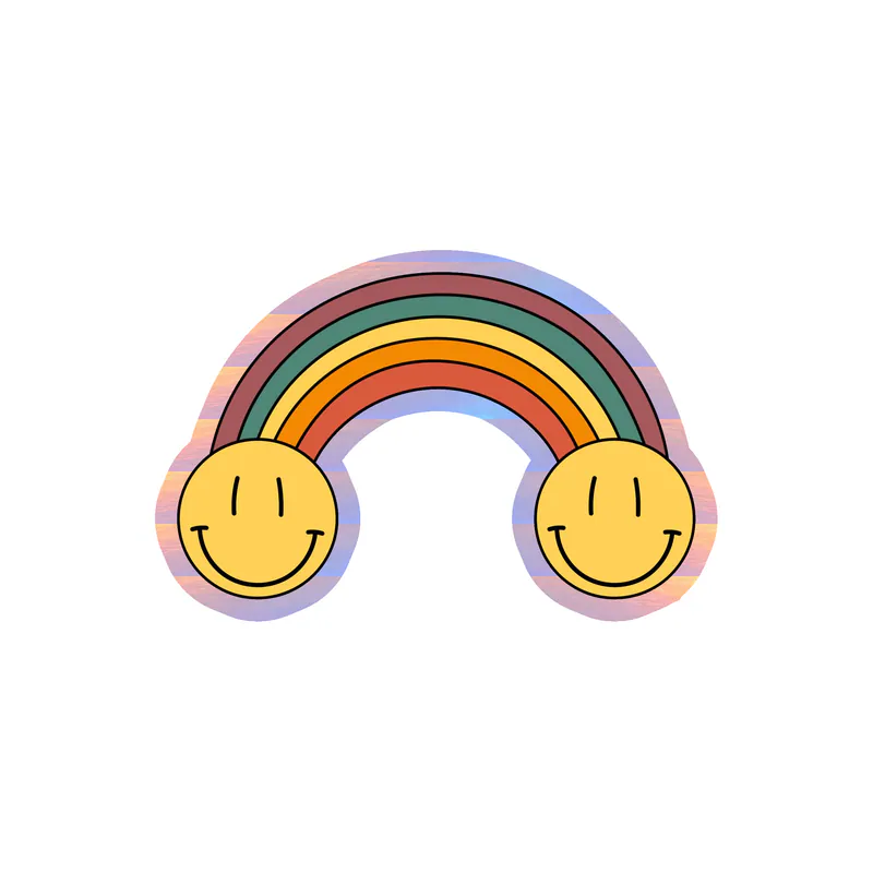 Rainbow Holographic Vinyl Decal - Custom Size