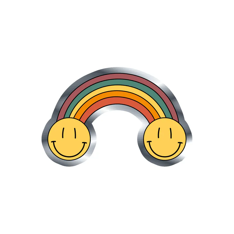 Rainbow Silver Chrome Vinyl Decal - Custom Size