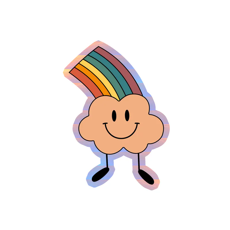 Rainbow Holographic Vinyl Decal - Custom Size