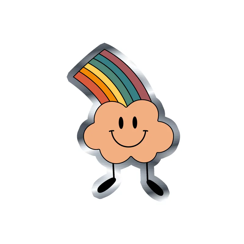 Rainbow Silver Chrome Vinyl Decal - Custom Size