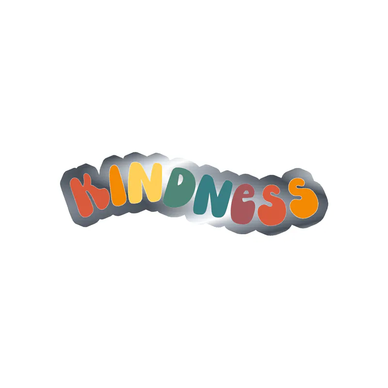 Kindness Silver Chrome Vinyl Decal - Custom Size