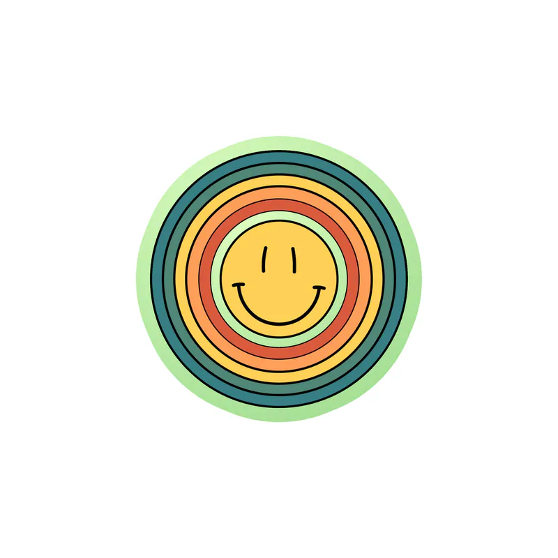 Smiley Face Glow in the Dark Vinyl Decal - Custom Size