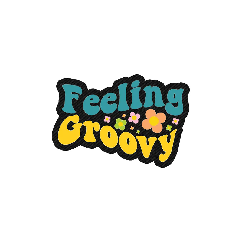 Feeling Groovy Carbon Fiber Vinyl Decal - Custom Size