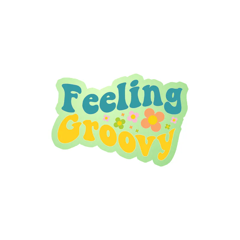 Feeling Groovy Glow in the Dark Vinyl Decal - Custom Size