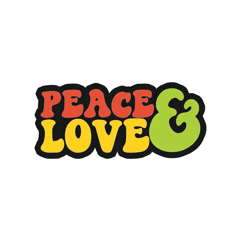 Peace and Love Carbon Fiber Vinyl Decal - Custom Size