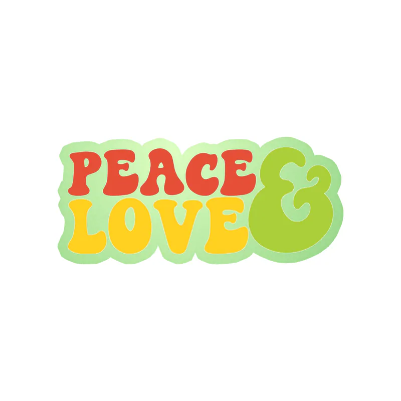 Peace and Love Glow in the Dark Vinyl Decal - Custom Size