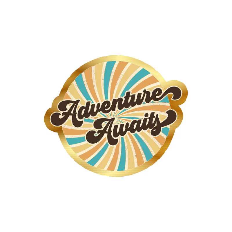 Adventure Awaits Gold Chrome Vinyl Decal - Custom Size