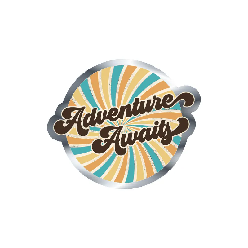 Adventure Awaits Silver Chrome Vinyl Decal - Custom Size