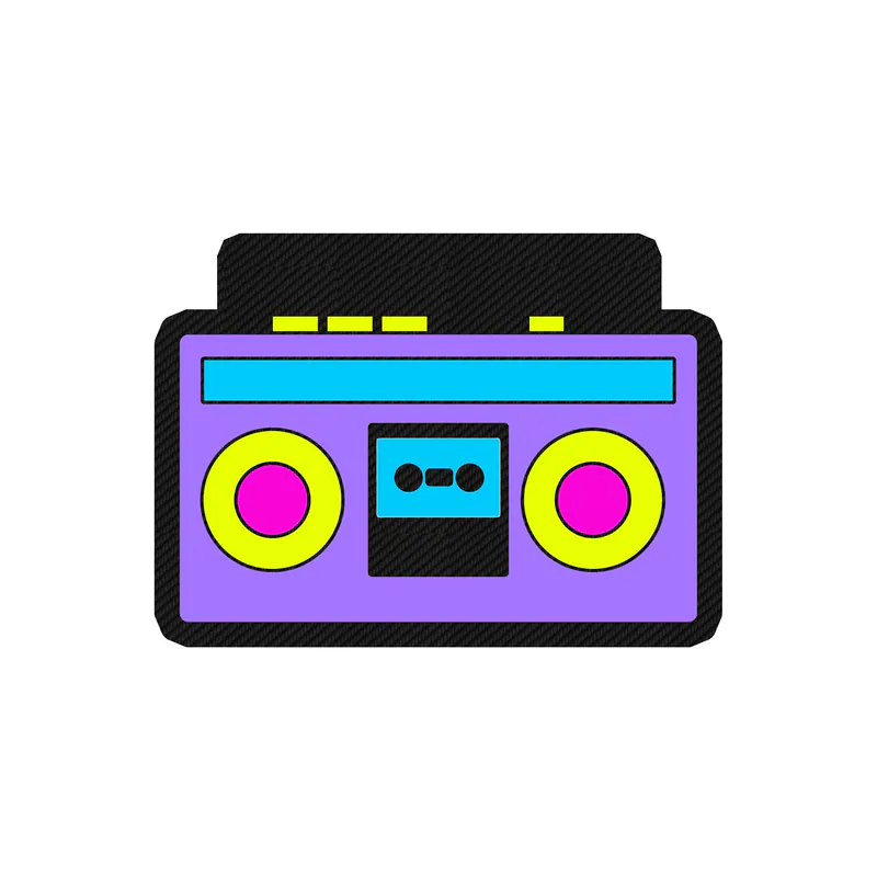Boombox Carbon Fiber Vinyl Decal - Custom Size