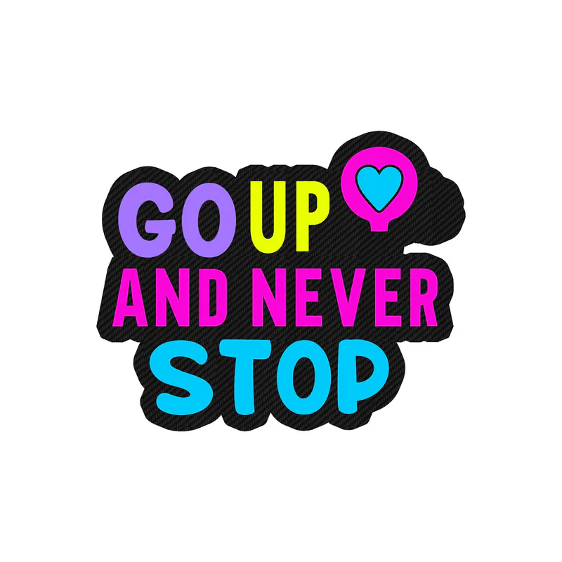 Go Up And Never Stop Only Carbon Fiber Vinyl Decal - Custom Size