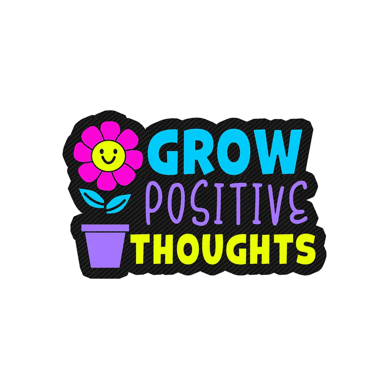 Grow Positive Thoughts Carbon Fiber Vinyl Decal - Custom Size