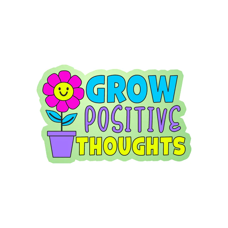 Grow Positive Thoughts Glow in the Dark Vinyl Decal - Custom Size