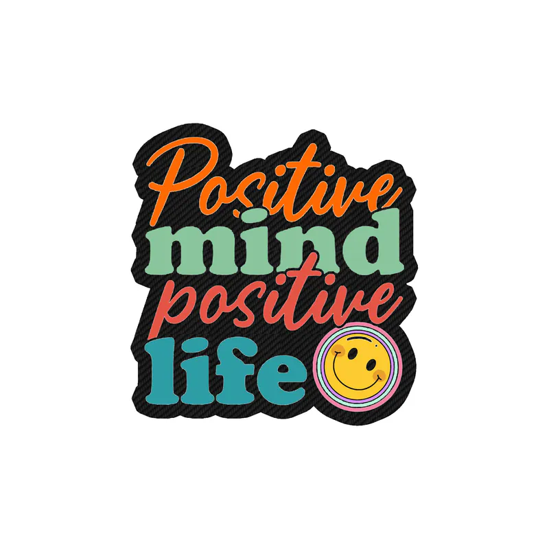 Positive Mind Positive Life Carbon Fiber Vinyl Decal - Custom Size