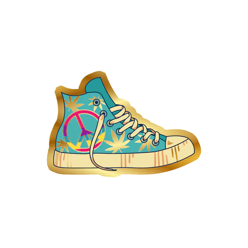 Shoe Gold Chrome Vinyl Decal - Custom Size
