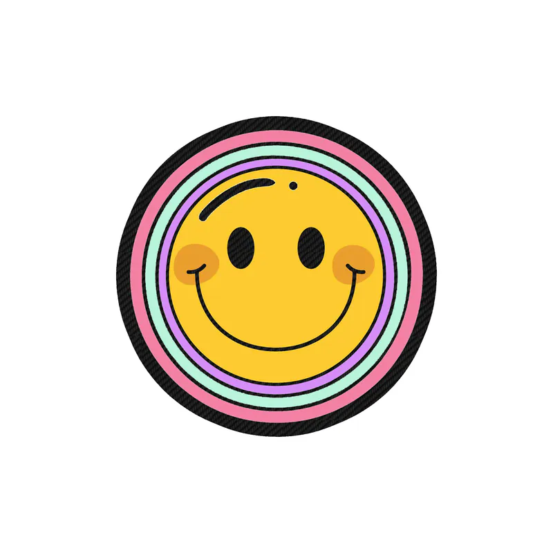 Smiley Face Carbon Fiber Vinyl Decal - Custom Size