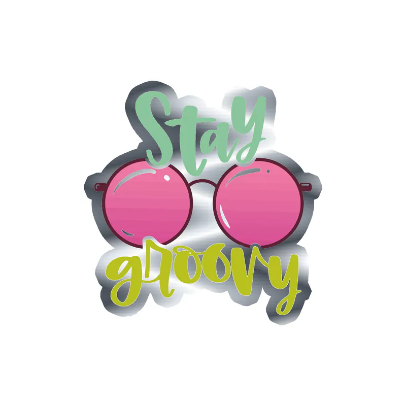 Stay Groovy Silver Chrome Vinyl Decal - Custom Size